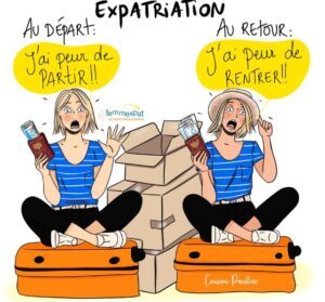 Le retour d'expatriation Coucou Pauline en 1 dessin et 7 mots
